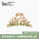 She's茜子愛(ài)的模樣郁金香盤(pán)發(fā)抓夾大號(hào)鯊魚(yú)夾后腦勺發(fā)卡子頭飾生日禮物 花香粉A1