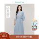 茵曼（INMAN）萊賽爾亞麻連衣裙2025春秋季女裝新品中袖收腰裙子 海霧藍 M