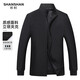 SHANSHAN男士2025新款商務(wù)休閑春秋季立領(lǐng)防風(fēng)質(zhì)感夾克長(cháng)袖爸爸外套 黑色 2XL /185【建議135-150斤】