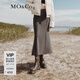 MO&Co.【曠野美拉德】時裝運動風高腰長款衛(wèi)裙魚尾裙半身裙MBC3SKT008 炭黑色-第2批 M 165