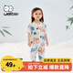 威爾貝魯WELLBER嬰兒睡袋春夏薄款寶寶防踢被子兒童雙層竹棉紗布分腿睡袍 竹棉紗布雙層睡袋【藍(lán)色漫游】 85cm(建議身高90-100cm)