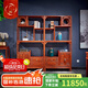 廣典紅木家具緬甸花梨（學(xué)名：大果紫檀）實(shí)木玄關(guān)架 實(shí)木博古架 書(shū)架置物架擺件茶室書(shū)柜茶架隔廳 雙圓博古架1對(duì)