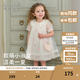 戴維貝拉（DAVE＆BELLA）兒童連衣裙2025夏裝新款女童薄款網(wǎng)紗裙洋氣小童裙子女寶寶公主裙 米白【現貨】 120 cm（建議身高110-120cm）