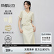 尚都比拉蕾絲新中式小香風(fēng)套裝女夏季勾花短袖外套半身裙套裝 米杏色 S