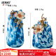 IENKI德國品牌輕奢琺瑯彩花瓶擺件客廳插花裝飾品家居創(chuàng  )意琉璃工藝品 藍釉花雀【組合款】