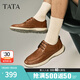 他她（TATA）商務(wù)休閑皮鞋男士軟底真皮工作鞋父親鞋2025春新QFS01AM5 棕色 42