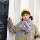 動(dòng)蕩橙毛絨圍巾女冬季學(xué)生韓版保暖圍脖套頭仿兔毛原宿軟妹可愛(ài) JCK61 淺灰色