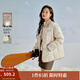 茵曼（INMAN）2025秋冬女裝新款巴恩風(fēng)襯衫夾克羽絨服休閑寬松白鴨絨外套  暖杏色 M