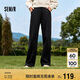 森馬（Semir）休閑褲女發(fā)熱抗菌長褲2024冬季氣質(zhì)搖粒絨純色闊腿褲109724127001