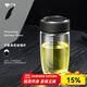 萬(wàn)象（WANXIANG）單層玻璃杯大容量泡茶水杯男士車(chē)載便攜商務(wù)辦公家用水杯創(chuàng  )意送禮 U66-黑U480ml