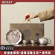 BOSSY敦煌鎏銀茶具套裝龍鳳浮雕送長(cháng)輩領(lǐng)導父親新婚喬遷生日禮盒禮物 敦煌金銀錯-鎏銀龍鳳一壺兩杯