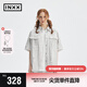 英克斯（inxx）APYD 美式休閑小眾設(shè)計(jì)感廢土風(fēng)短袖襯衣男復(fù)古做舊破洞襯衫外套 本白 L