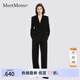 MeetMetro瑪依爾時(shí)尚套裝女2025秋季新款職場(chǎng)通勤黑色西服兩件套 黑色【現貨閃電發(fā)】 S