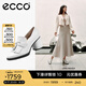 愛步（ECCO）高跟鞋女 優(yōu)雅流蘇深口牛皮粗跟正裝單鞋女  雕塑奢華222663 亮白色22266301002 37