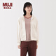 無印良品（MUJI） 女式 毛圈 拉鏈連帽衫 外套長袖運(yùn)動(dòng)衛(wèi)衣25年秋季女裝 BB2U5A5A 米白色 L （165/88A）