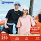 FILA FUSION斐樂(lè )潮牌情侶款男士女士針織短袖衫2025春新品舒適寬松T恤 正黑色-BK 2XL