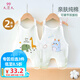 9i9嬰兒肚兜純棉紗布新生兒護(hù)肚背心寶寶睡袋連體衣2件A175