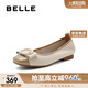 百麗結(jié)扣平跟單鞋女24秋商場(chǎng)同款真皮單鞋B7H1DCQ4 米白/杏 37