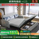 歐荷家具多功能沙發(fā)床可伸縮折疊兩用小沙發(fā)北歐小戶型布藝沙發(fā)儲(chǔ)物雙人床 1.8米三面椰棕護(hù)脊儲(chǔ)物款