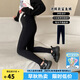 圖圖小象2025春裝新款女童打底褲高腰鯊魚褲兒童彈力褲子長褲 黑色 160 