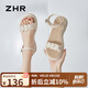 ZHR涼鞋女夏季時尚厚底增高女鞋簡約一字帶搭扣鞋子女 M563 米色 38 