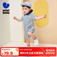 迷你巴拉外出連體衣海軍風(fēng)嬰兒衣服寶寶2025夏季新款爬服哈衣