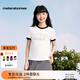 美特斯邦威短袖恤女士2025夏季新款修身潮流撞色學(xué)院印花圓領(lǐng)體恤 香草冰白 L 165 88A