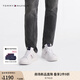 TOMMY HILFIGER25新款春夏男裝牛皮革拼色條紋厚底增高休閑運動鞋板鞋05406 白色YBS 41