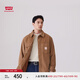 Levi's李維斯秋冬工裝巴恩風(fēng)男士美式復(fù)古寬松休閑燈芯絨襯衫外套 駝色 L
