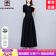 AEMAPE杭州高端桑蠶絲真絲連衣裙女裝2025新款夏季大品牌高級感黑色裙子 黑色長款 XL