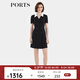 PORTS寶姿春季新品女裝優(yōu)雅通勤雙排扣裝飾連衣裙ALP8D014RWP127 黑色 M (6)