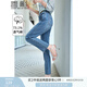 香影直筒九分牛仔褲女高腰2025夏季新款復(fù)古藍(lán)色顯瘦毛邊煙管褲子 牛仔藍(lán) S