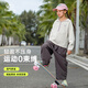半度閑女童工裝運動(dòng)褲洋氣秋裝2025新款兒童春秋寬松長(cháng)褲子 霧紫灰 170