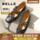 百麗（Belle）蝴蝶瑪麗珍鞋女商場(chǎng)同款晚晚鞋時(shí)尚單鞋B4X1DCQ4 黑色 37 (235mm)