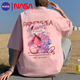 NASA BASE無(wú)性別短袖t恤男夏季純棉五分半袖男寬松上衣服情侶裝甜粉色體恤T WT273粉紅 2XL 約140-160斤可穿