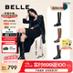 百麗（Belle）七夕禮物周雨彤同款月光騎士靴女商場款顯瘦長靴3EL73DG4 【周潔瓊同款】柔霧黑（啞光面） 37 (235mm)