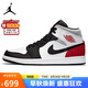 Jordan七夕禮物 休閑鞋男AJ1喬丹JORDAN 1中幫運動鞋852542-100黑紅41