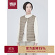 無印良品（MUJI）女式 輕量羽絨便攜式 背心  淺米色 XL 