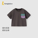 童泰（TONGTAI）男寶寶短袖夏季純棉薄款男童時(shí)尚T恤兒童外出上衣百搭碳灰120cm