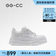 GG-CC【鞠婧祎同款】厚底板鞋2025新款做舊設(shè)計(jì)感增高休閑女鞋G25U5338 白色 36