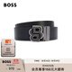 BOSS博斯男士雙B交織字母搭扣雙面腰帶 001-黑色 117cm