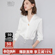 晚白【新品】法式白襯衫女2025秋款洋氣小衫百搭雪紡衫上衣 白色 XL