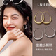 Lnieer高級感水滴耳環(huán)女素圈耳圈橢圓圈圈2025新款爆款復(fù)古適合圓臉耳飾 水滴形圓圈耳環(huán)金色