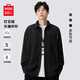 名創(chuàng)優(yōu)品（MINISO）襯衫男春秋款翻領(lǐng)長袖青少年大碼高級感痞帥寬松垂感休閑工裝外套 【重磅燈芯絨】黑色(純色) L /175(體重120-140斤)