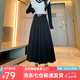 蘿美醬西裝半身裙女夏季2025新款高腰休閑a字半裙春秋氣質(zhì)顯瘦百褶裙子 黑色百褶款（送腰帶） XL 【建議115-130斤】