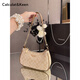 CALCULAT&KEENCK女包高級感小眾設計腋下通勤手提包2026新款時(shí)尚百搭單肩斜挎包 米白色