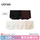 ubras【店鋪推薦】無尺碼女士內(nèi)褲抗菌襠無痕內(nèi)褲女高彈升級(jí)包臀多條裝 new黑+栗子+燕麥奶+瓷肌+白 均碼 90-130斤
