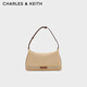 CHARLES&KEITH度假風(fēng)輕便編織腋下包斜挎包生日禮物送女友CK2-20782579 Beige米色 S