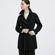 卓凡尼·華倫天奴（GIOVANNI VALENTINO）春秋季雙排扣風(fēng)衣女士英倫風(fēng)休閑商務(wù)通勤外套 黑色 S