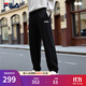 FILA 斐樂(lè )情侶款男女長(cháng)褲25秋冬季新款休閑寬松收口運動(dòng)褲子加絨保暖 正黑色-BK L 175/84A/L